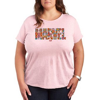 Plus Size Marvel Floral Logo Graphic Tee