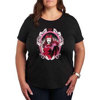 Plus Size Marvel Scarlet Witch Coquette Frame Graphic Tee