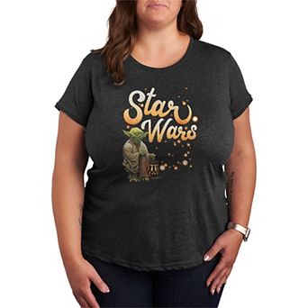 Plus Size Star Wars Yoda Fireflies Graphic Tee