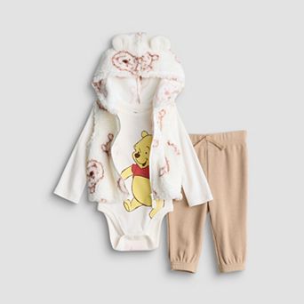 Baby Boy Disney's / Jumping Beans® Winnie the Pooh Hooded Vest, Bodysuit & Pants 3 pc Set