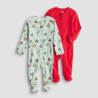 Baby Boy Jumping Beans® Disney's Mickey Mouse Holiday 2-Pack Sleep & Play One-Piece Bodysuits