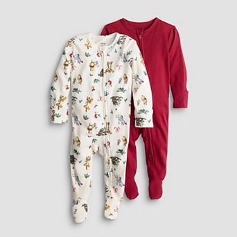 Baby Boy Jumping Beans® Disney's Winnie the Pooh Holiday 2-Pack Sleep & Play One-Piece Bodysuits