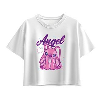 Girls 7-16 Disney's Lilo & Stitch Angel Airbrush Boxy Tee