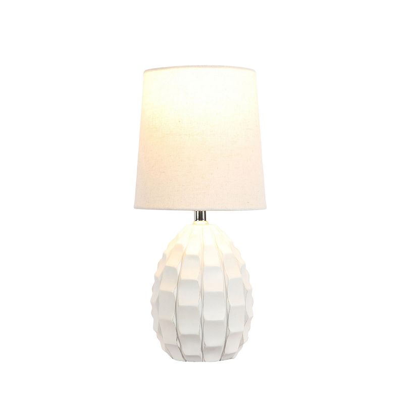 Texture White Finish Accent Lamp