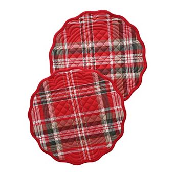 St. Nicholas Square® 2 pc Quilted Holiday Plaid Placemats