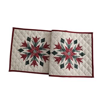 St. Nicholas Square® Patchwork Snowflake Quilted Table Runner