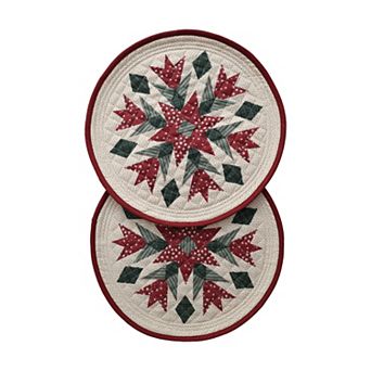 St. Nicholas Square® 2 pc Patchwork Snowflake Quilted Placemats