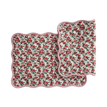 St. Nicholas Square® 2 pc Floral Stripe Quilted Placemats