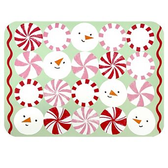 St. Nicholas Square® Peppermint Snowman Wipe Clean Placemat