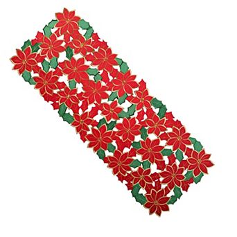 St. Nicholas Square® Poinsettia Cutout Table Runner