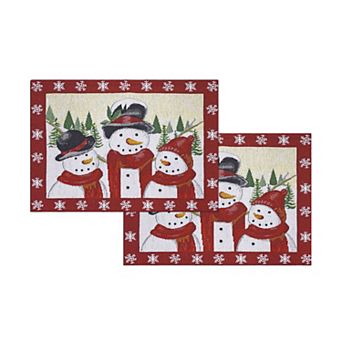St. Nicholas Square® 2 pc Yuletide Snowman Tapestry Placemats