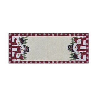 St. Nicholas Square® Yuletide Snowman Tapestry Table Runner