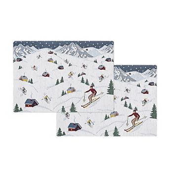 St. Nicholas Square® 2 pc Skier Scenic Tapestry Placemats