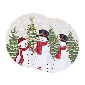 St. Nicholas Square® 2 pc Yuletide Snowman Braided Placemats