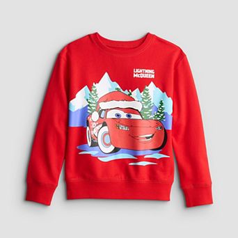 Boys 4-12 Jumping Beans® Disney / Pixar's Cars Lightning McQueen Holiday Graphic Crewneck Pullover