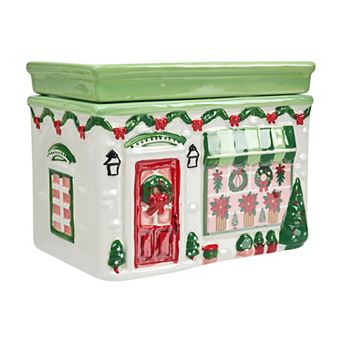 Hallmark Mistletoe Market Ceramic Christmas House Candle