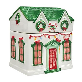 Hallmark Pine Cones Ceramic Christmas House Candle