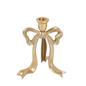 St. Nicholas Square® Brass Finish Bow Taper Candle Holder
