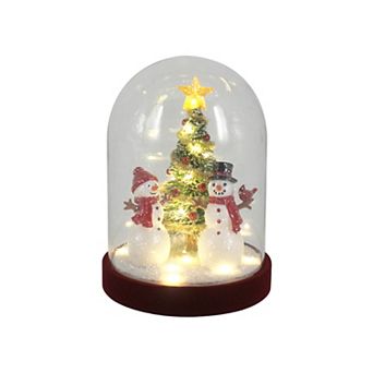 St. Nicholas Square® LED Glass Cloche Snowmen Table Decor