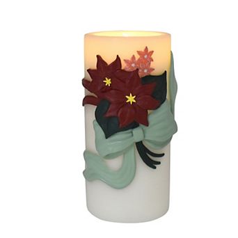 St. Nicholas Square® LED Poinsettia Tall Pillar Candle