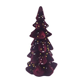 St. Nicholas Square® Flocked Tree With Gold Stars Table Decor