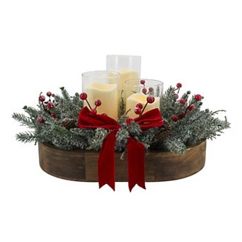 St. Nicholas Square® LED Botanical Wood Centerpiece