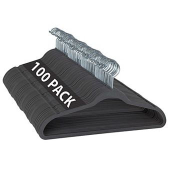 Simplify 100-Pack Slim Gray Velvet Suit Hangers
