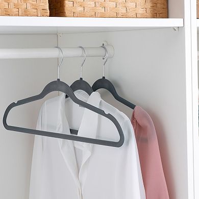 Simplify 100-Pack Slim Gray Velvet Suit Hangers