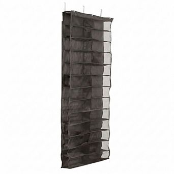 Simplify 26-Pocket Over Door Gray Shoe Caddy