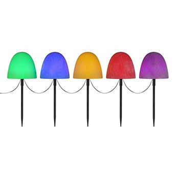 Mr Christmas Set of 5 LED Gumdrop Pathway Lights Outdoor Decor