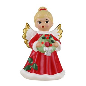Mr Christmas 9-Inch Nostalgic Ceramic Angel Figurine Table Decor