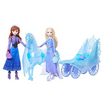 Disney's Frozen 2 Anna & Elsa Fashion Dolls & Ice Carriage with Nokk Figure Set