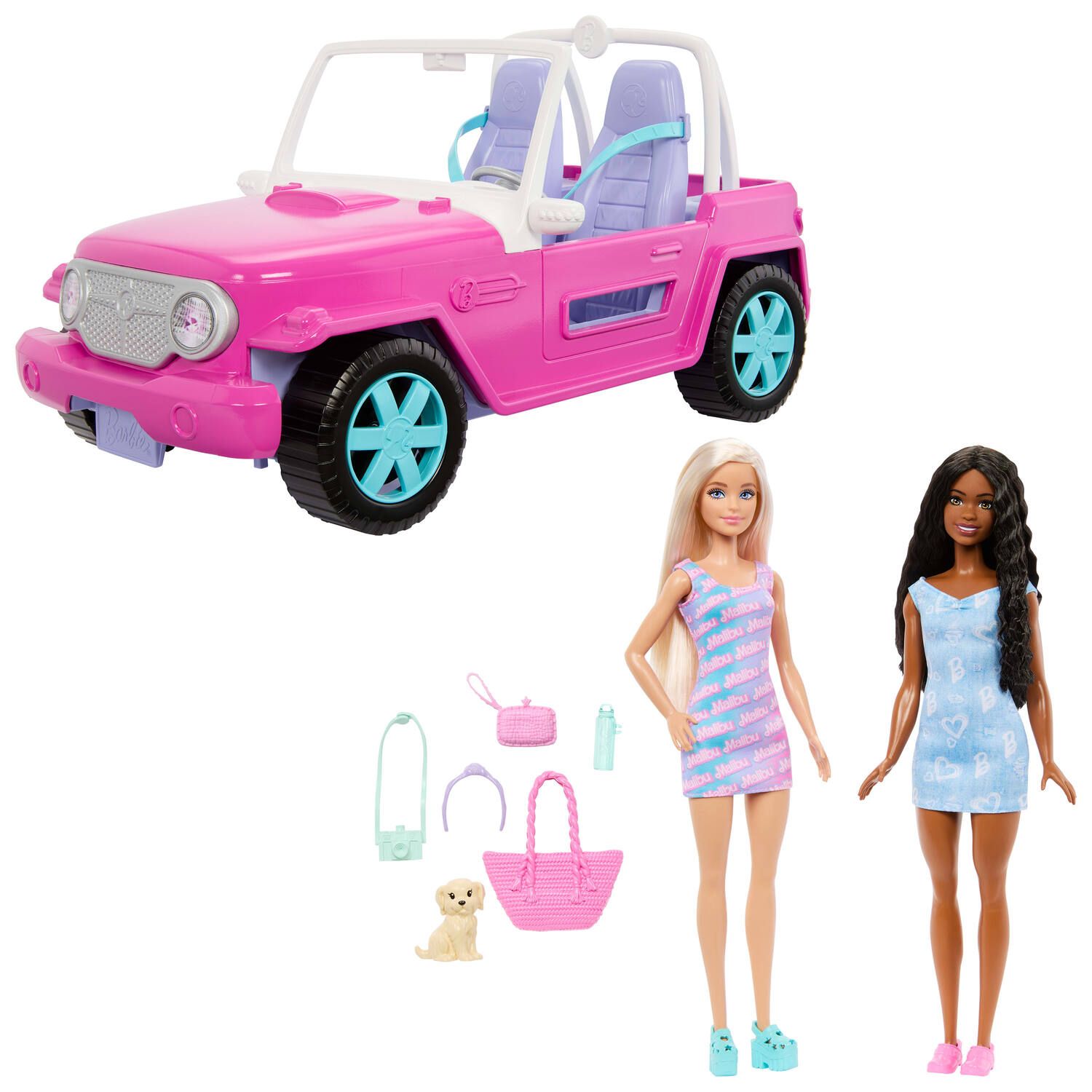 Детские куклы Barbie Dream Land Dolls & Vehicle with Puppy & Accessories — фото 1