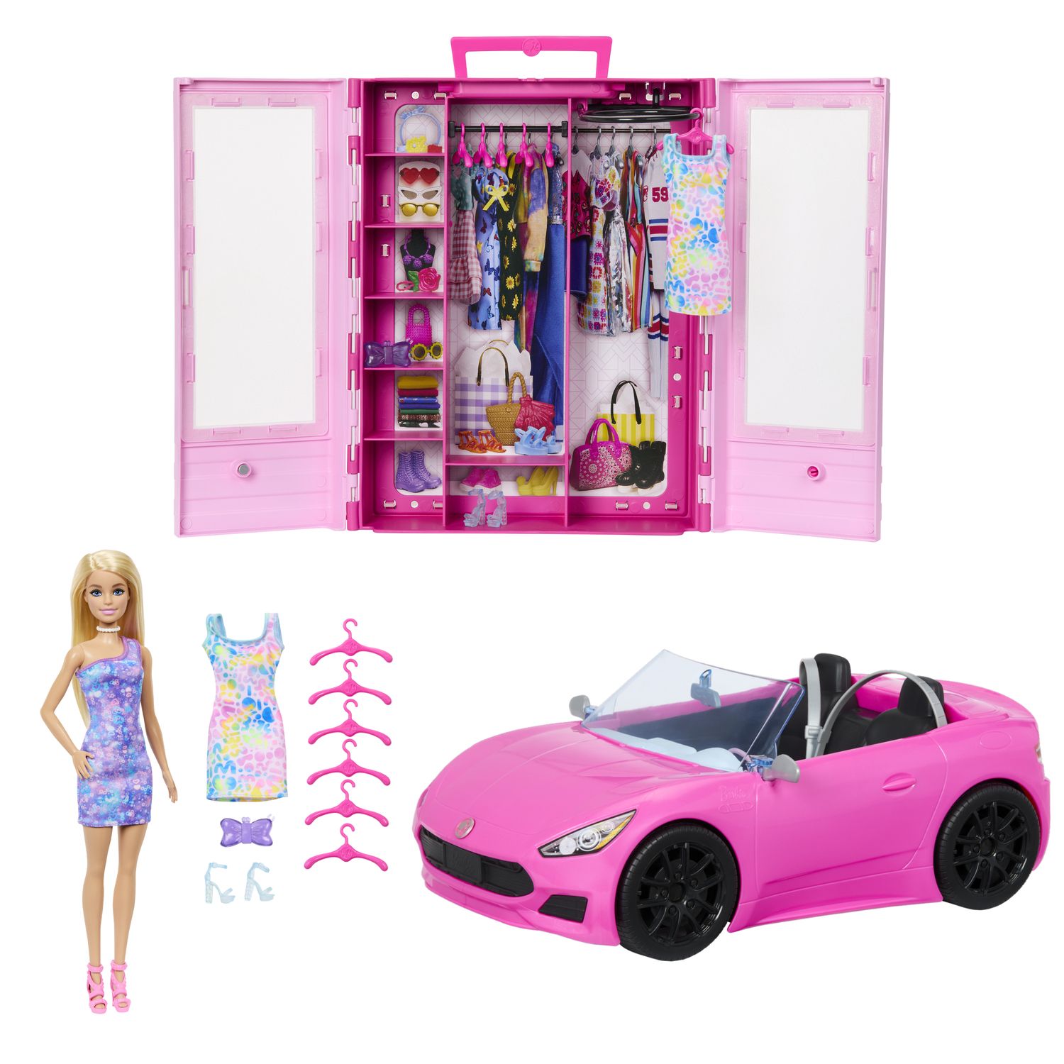 Детская кукла Barbie Dream Land Doll, Pink Convertible Vehicle, Closet with Extra Fashions and Accessories — фото 1