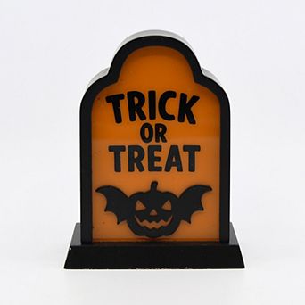 Trick or Treat Light Up Halloween Tombstone Table Decor