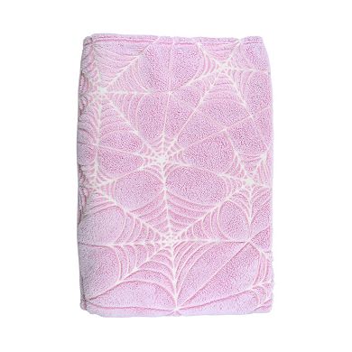 Glow-in-the-Dark Spider Web Throw Blanket