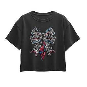 Girls 7-16 Marvel Spider-Man Bow Web Boxy Tee