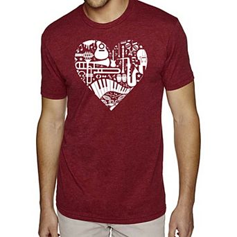 Musical Instrument Heart - Men's Premium Blend Word Art T-Shirt