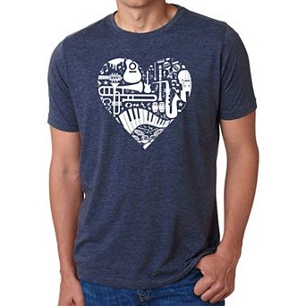 Musical Instrument Heart - Men's Premium Blend Word Art T-Shirt
