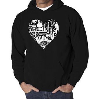 Musical Instrument Heart - Men's Word Art Hooded Sweatshirt