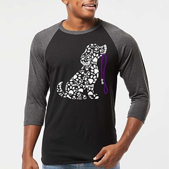 Dog Leash - Men's Raglan Baseball Word Art T-Shirt