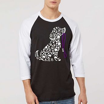 Dog Leash - Men's Raglan Baseball Word Art T-Shirt