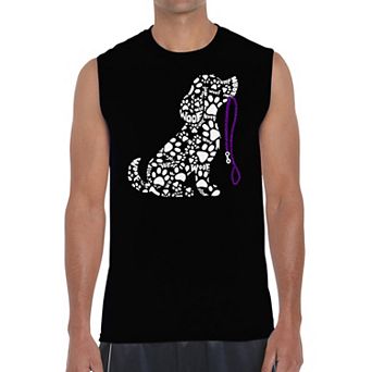 Dog Leash - Men's Word Art Sleeveless T-Shirt