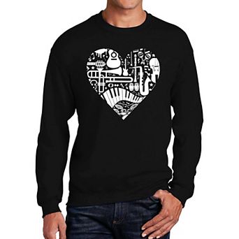 Musical Instrument Heart - Men's Word Art Crewneck Sweatshirt