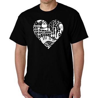 Musical Instrument Heart - Men's Word Art T-Shirt