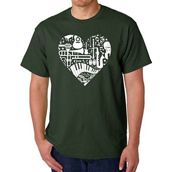 Musical Instrument Heart - Men's Word Art T-Shirt