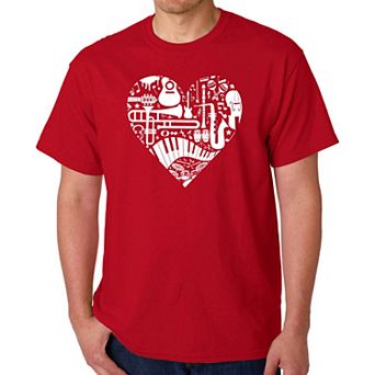 Musical Instrument Heart - Men's Word Art T-Shirt