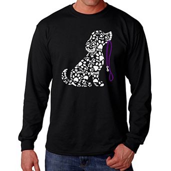 Dog Leash - Men's Word Art Long Sleeve T-Shirt