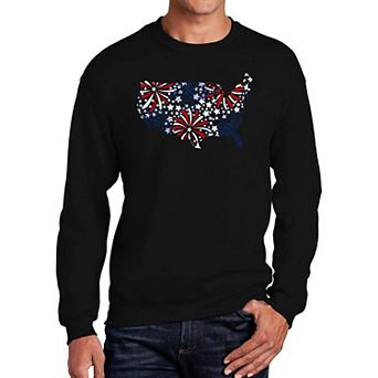 USA Fireworks - Men's Word Art Crewneck Sweatshirt
