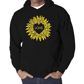 Sunflower Love - Men's Word Art Hooded Sweatshirt